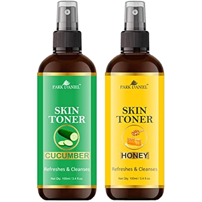 Park Daniel CUCUMBER & HONEY SKIN TONER COMBO | 100% NATURAL FACE TONERS FOR HYDRATING, REFRESHING & BALANCING SKIN | PACK OF 2 BOTTLES OF 100ML EACH (TOTAL 200ML) - Image 1